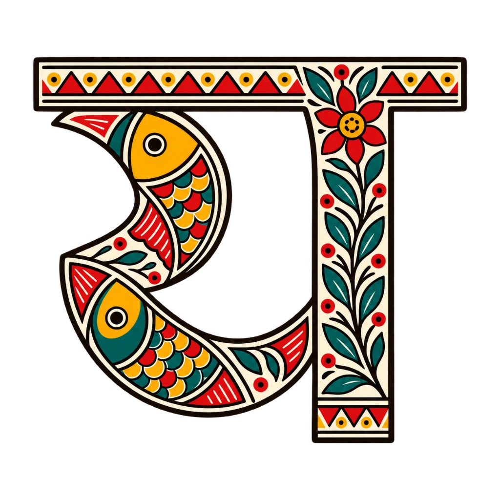 Original Madhubani-inspired illustration