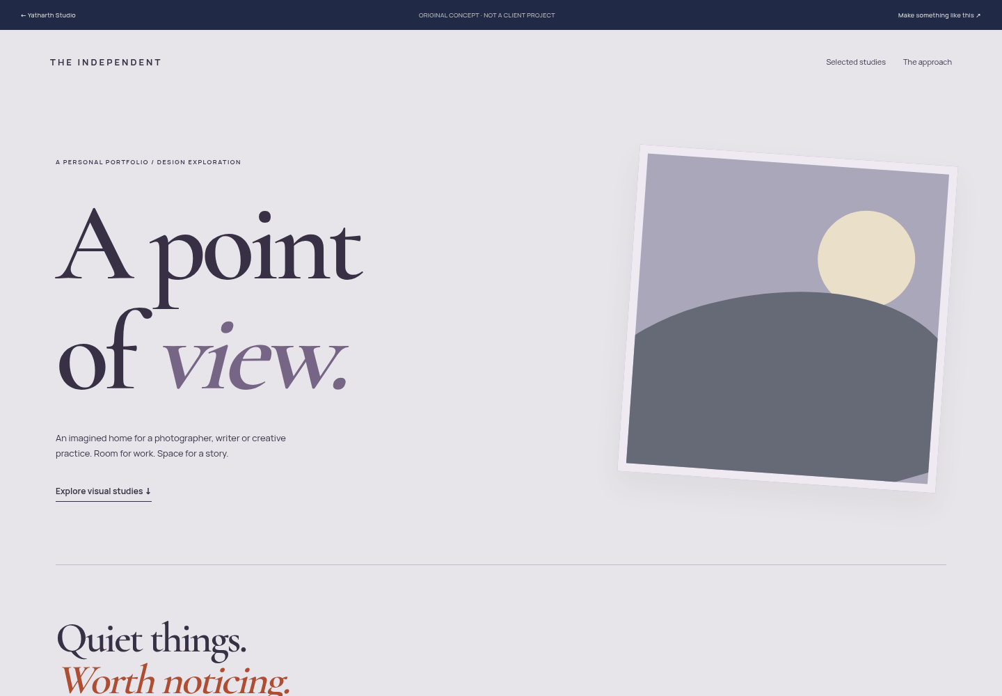 Screenshot of the actual working The Independent demo website